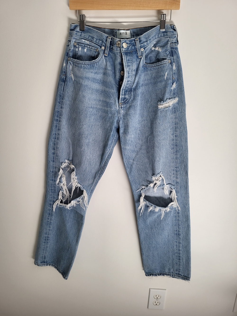 AGOLDE 90's Mid-Rise Loose Fit Distressed Jeans SZ 27